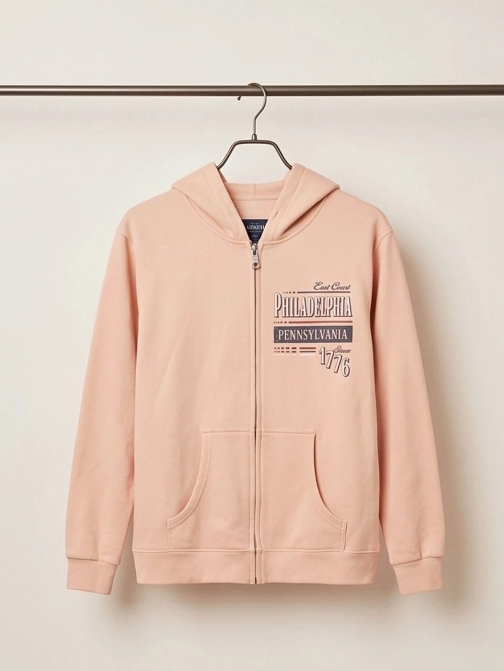 Philadelphia Graphic Zip Hoodie in Pink Like New